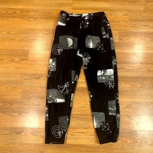 urban outfitters black scribble joggers